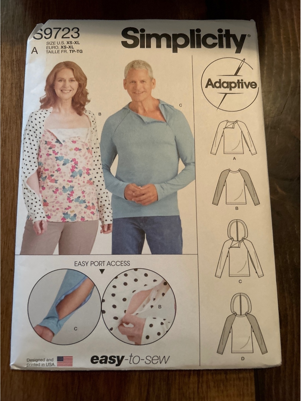Simplicity Adaptive Easy-to-Sew Shirt Pattern 9723 - Uncut, Fair Condition